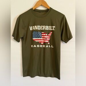 Vanderbilt Commodores Baseball USA Shirt Men’s Olive Green Patriotic XS